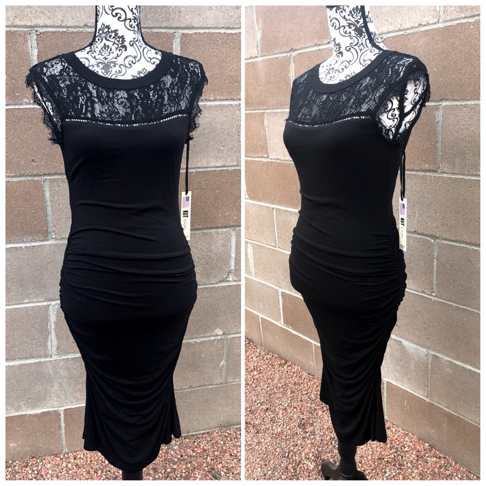 Kut From the Kloth Black Midi Dress